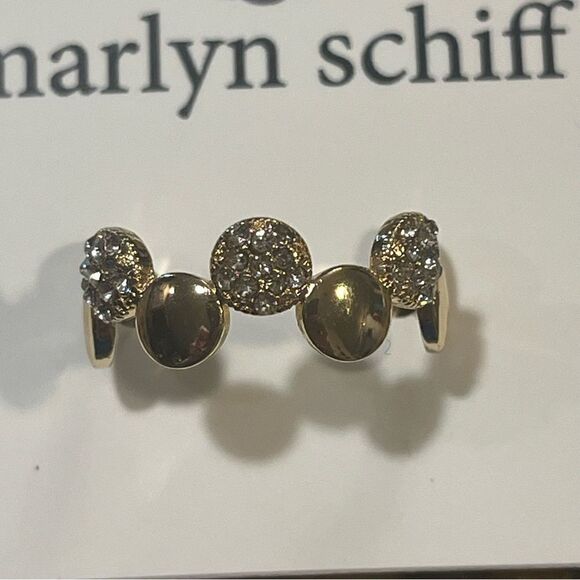 Marlyn Schiff Disc Pave Adjustable Ring - Gold Bling - Picture 6 of 8
